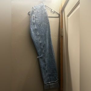 distressed straight leg wranglers